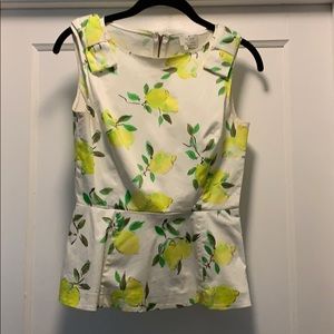 Katespade lemon peplum top